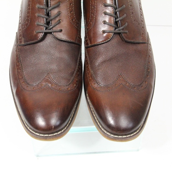 La Milano Mens Brown Dress Shoe sz 12 Wingtip Oxford Leather - Picture 4 of 9